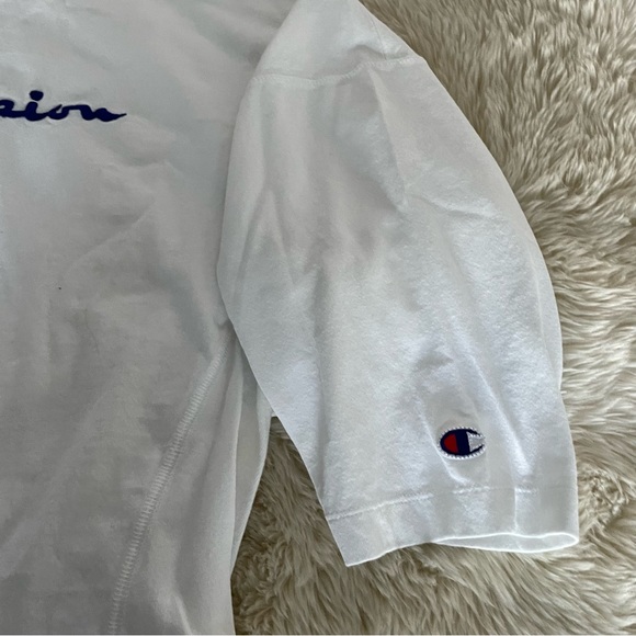 Champion White 3/4 sleeve Cropped Tee - Picture 3 of 6